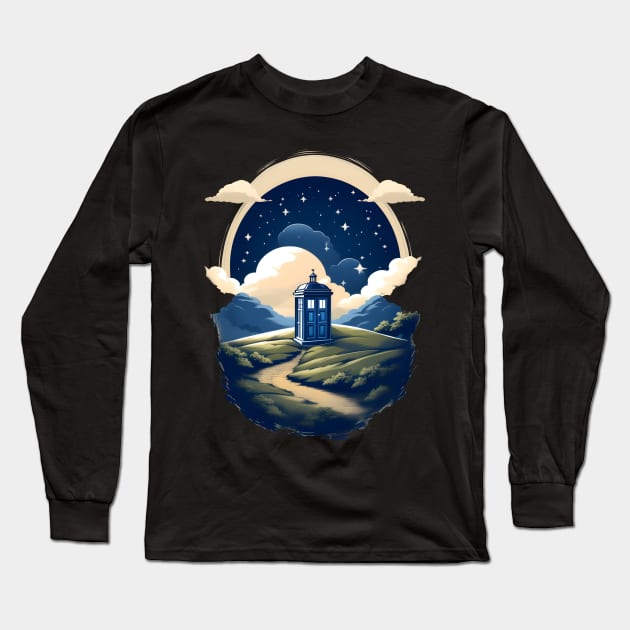 Tardis in the night Long Sleeve T-Shirt by Zack
